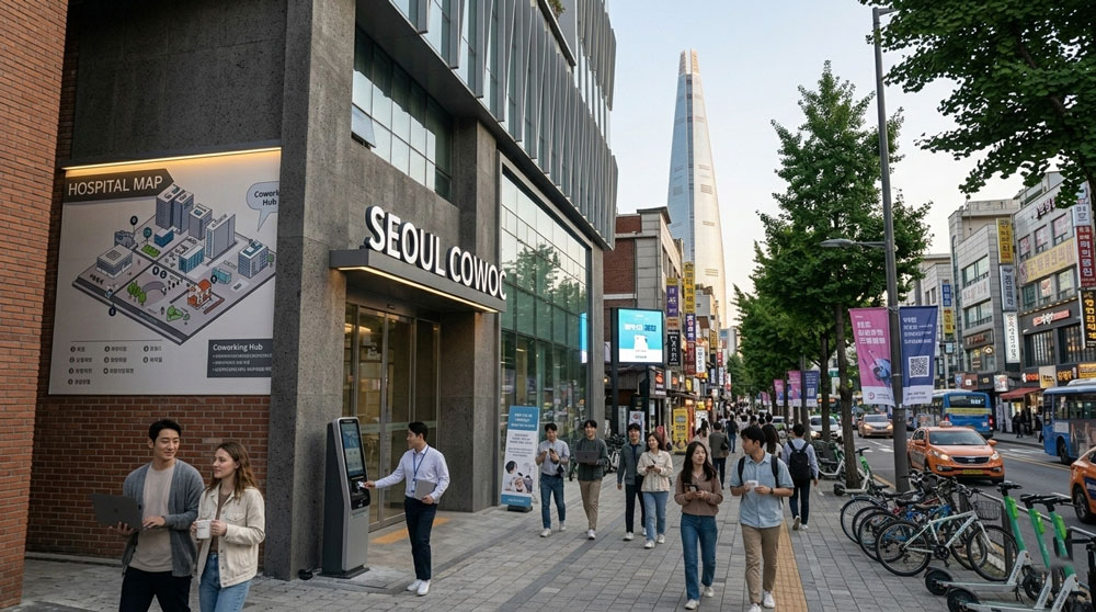 Harmony of Hongdae streets and workspaces