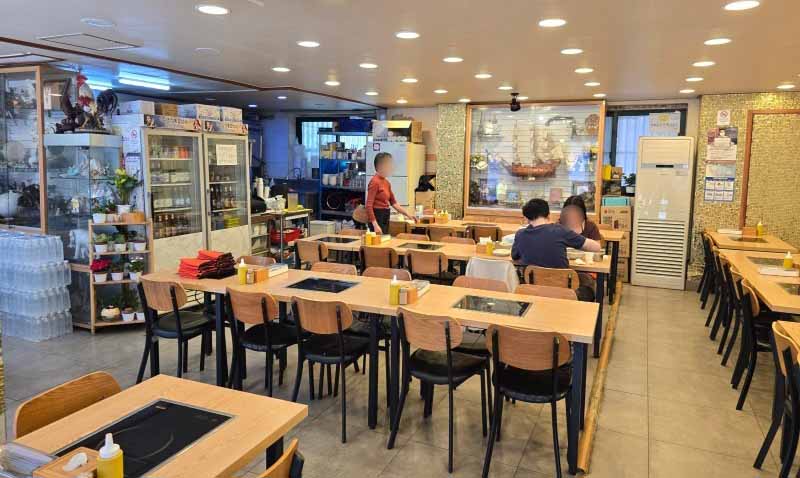 Street near Hongik University Station Exit 3 in Hongdae, Seoul, showing the walking route toward Hongdae Dak Hanmari restaurant